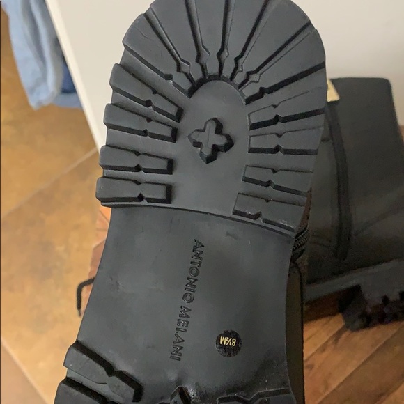 Antonio Melani Bertilli Black Leather Combat Boot - Picture 8 of 9